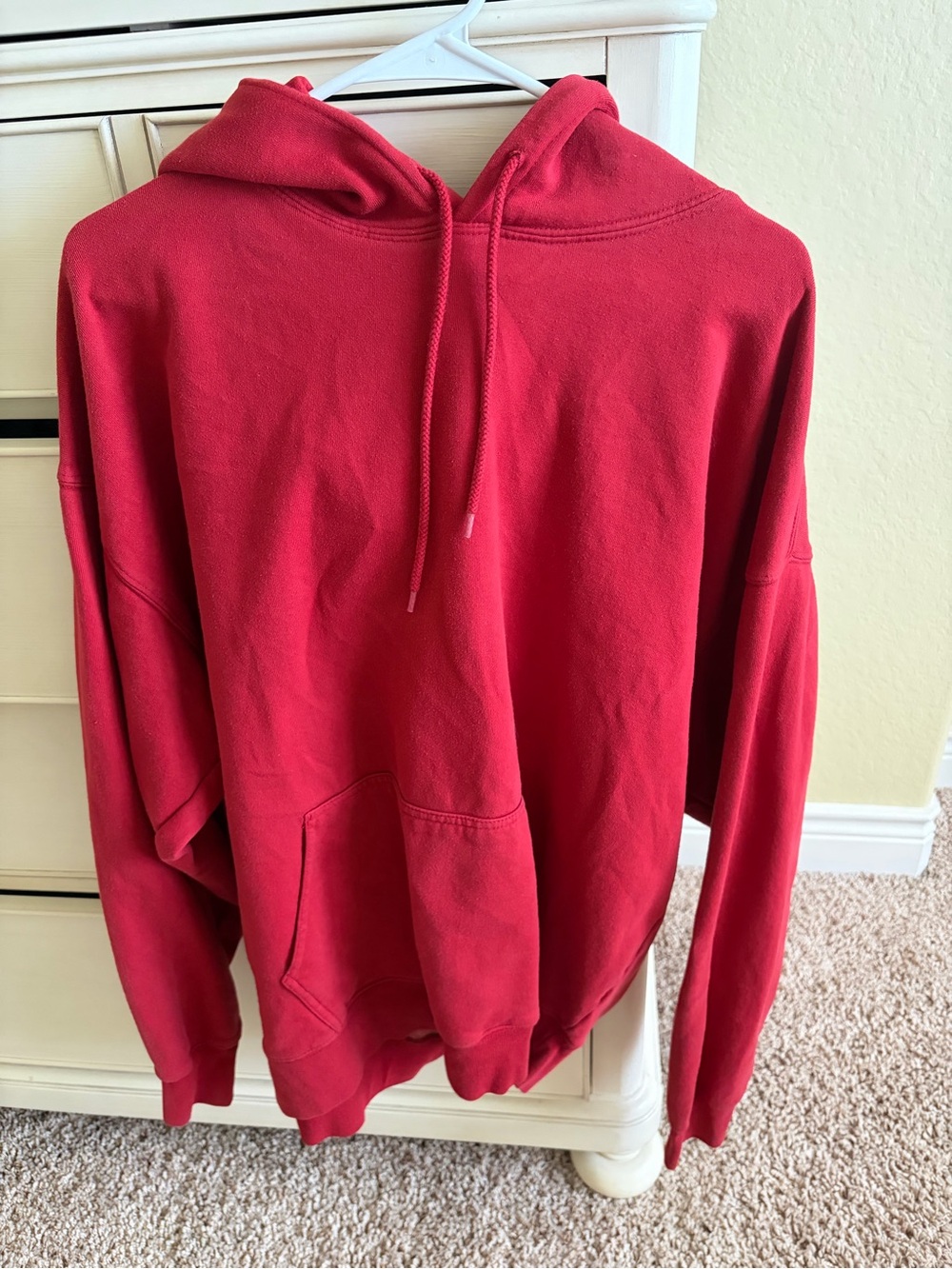 Brandy Melville Red Crewneck Hoodie - Casual Pullover